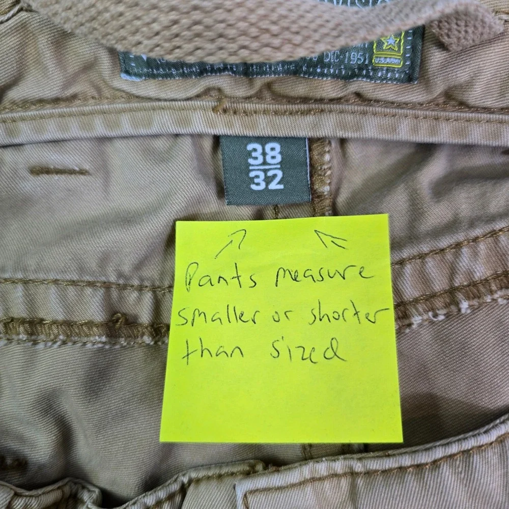 US Army 1st Infantry Division Pants Mens 38x32 (37x30) Khaki Military Utility
